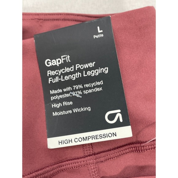 GapFit Recycled Power High Rise Full Length Maroon Legging Women's LARGE NWT - Picture 7 of 10